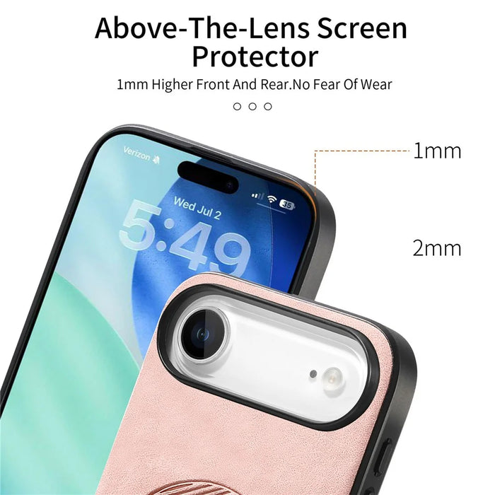 For iPhone Air Leather Back Case Compatible with MagSafe Skin-touch Phone Cover - Pink - 3