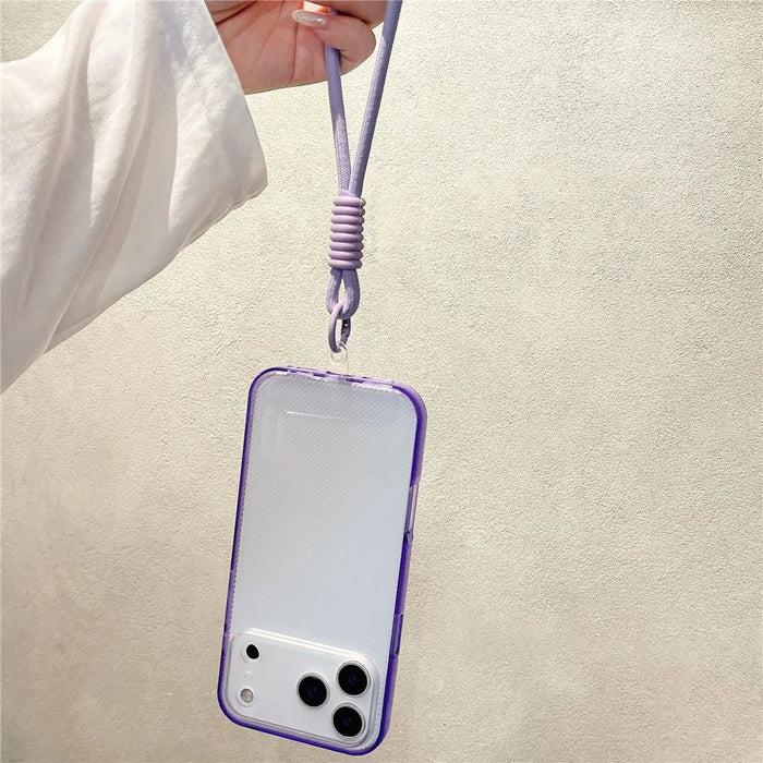 For iPhone 18 Pro Max / 17 Pro Max Case 3 in 1 Clear Shockproof TPU PC Phone Back Cover with Wrist Strap - Purple - 4