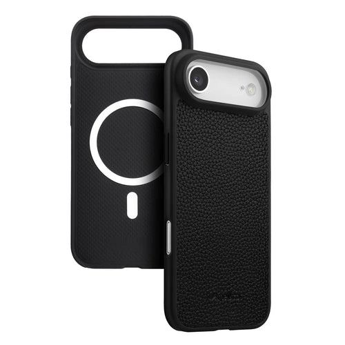MELKCO For iPhone Air Case Compatible with MagSafe Ultra Thin Genuine Cow Leather + PC Phone Cover - Black - 1