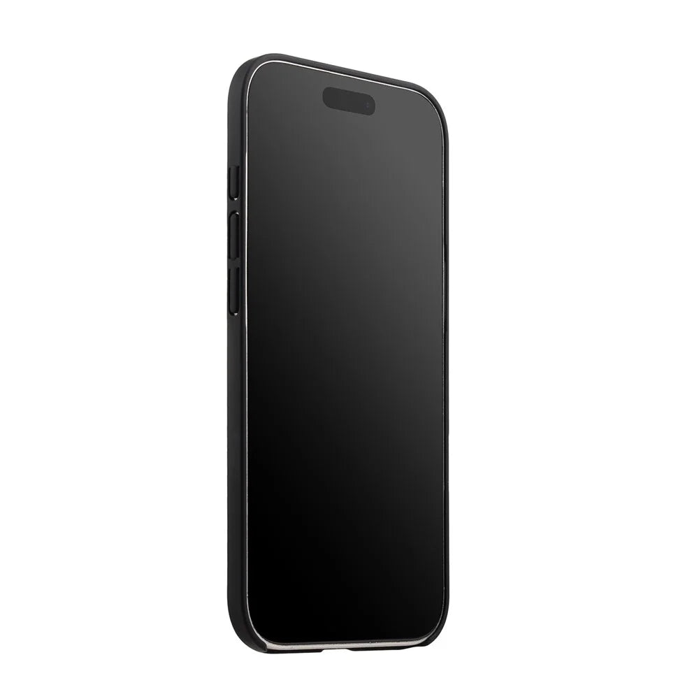MELKCO For iPhone Air Case Compatible with MagSafe Ultra Thin Genuine Cow Leather + PC Phone Cover - Black - 2