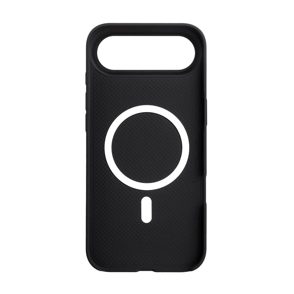 MELKCO For iPhone Air Case Compatible with MagSafe Ultra Thin Genuine Cow Leather + PC Phone Cover - Black - 3