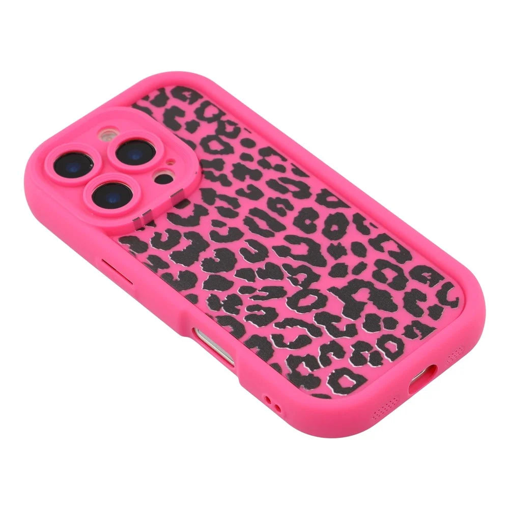 For iPhone 16 Pro Max Case Leopard Print TPU Shockproof Phone Cover - Rose Gold - 4