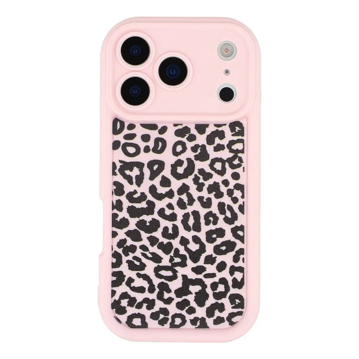 For iPhone 17 Pro Max Case Leopard Print TPU Shockproof Phone Cover - Pink - 3