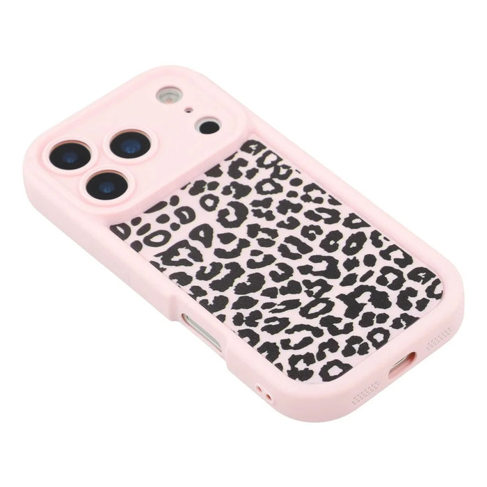 For iPhone 17 Pro Max Case Leopard Print TPU Shockproof Phone Cover - Pink - 5