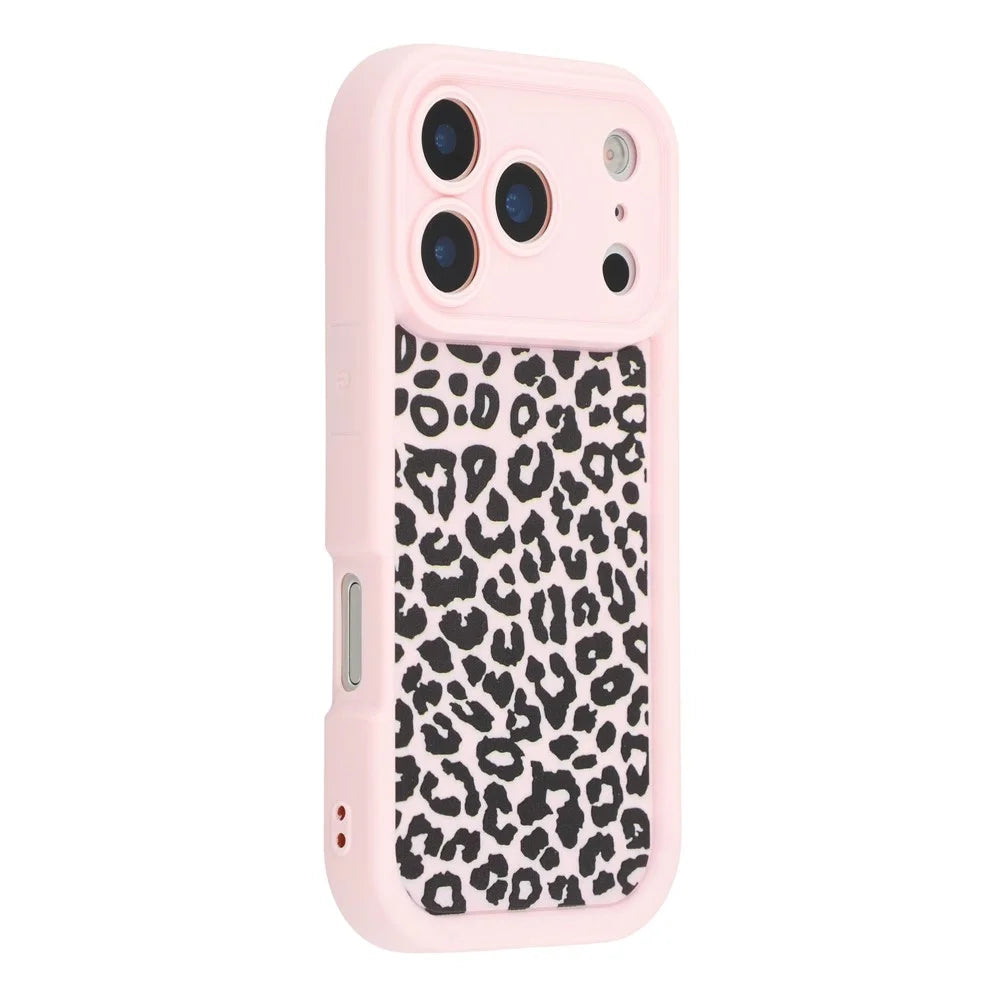 For iPhone 17 Pro Case Leopard Print TPU Shockproof Phone Cover - Pink - 1