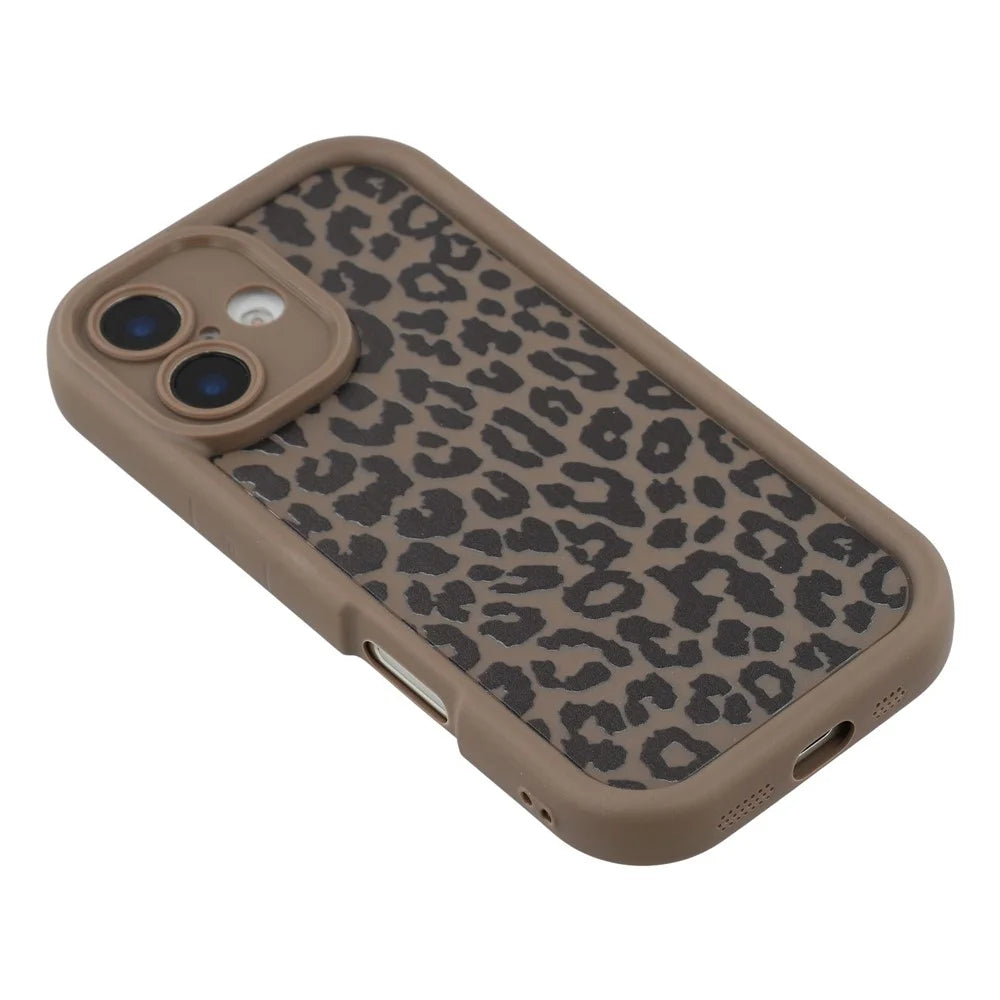 For iPhone 17 Case Leopard Print TPU Shockproof Phone Cover - Coffee - 4
