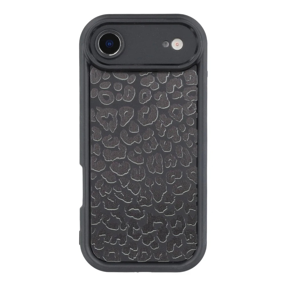 For iPhone Air Case Leopard Print TPU Shockproof Phone Cover - Black - 3