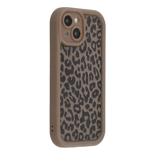 For iPhone 15 Case Leopard Print TPU Shockproof Phone Cover - Coffee - 1