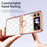 For Samsung Galaxy Z Flip3 5G Ring Kickstand Electroplating PU Leather Coated PC Case Imprinted Rhombus Grid Pattern Folding Phone Cover - White - 3