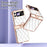 For Samsung Galaxy Z Flip3 5G Ring Kickstand Electroplating PU Leather Coated PC Case Imprinted Rhombus Grid Pattern Folding Phone Cover - White - 6