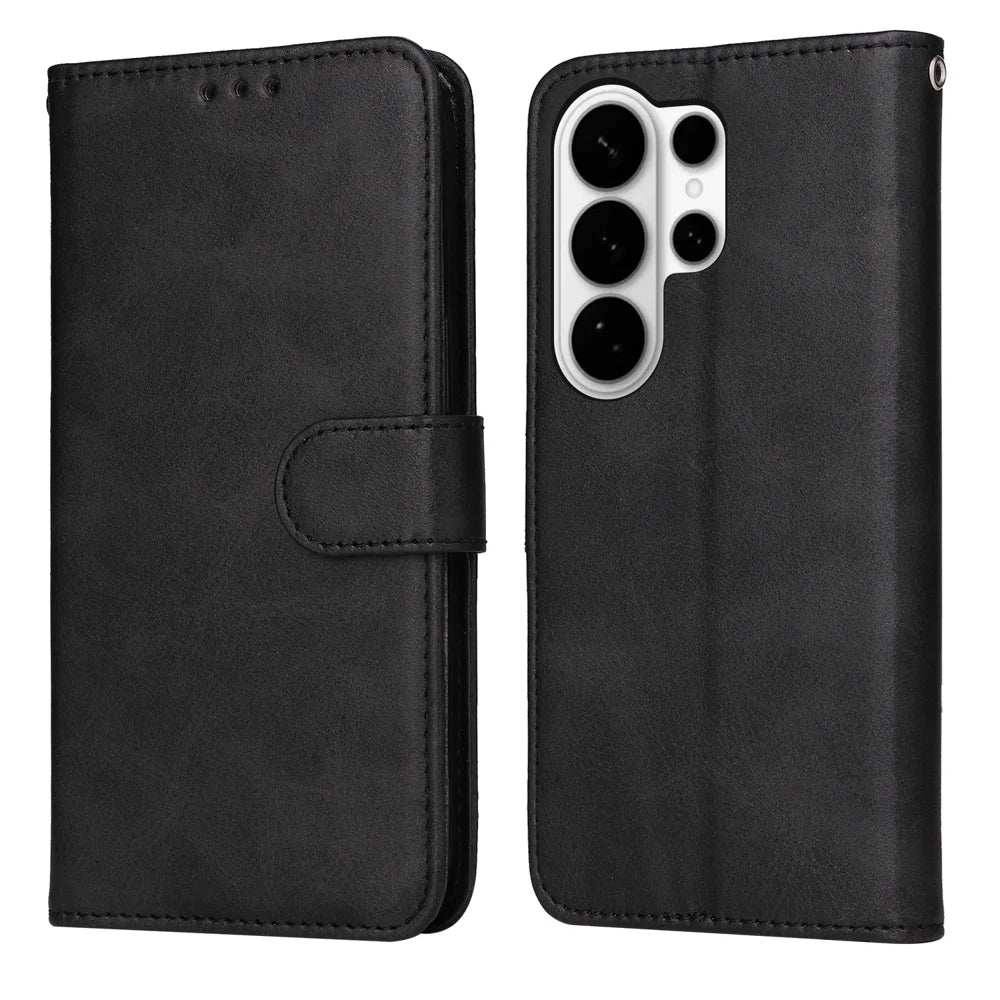 For Samsung Galaxy S26 Ultra Case Wallet PU Leather Folio Flip Phone Cover - Black - 1