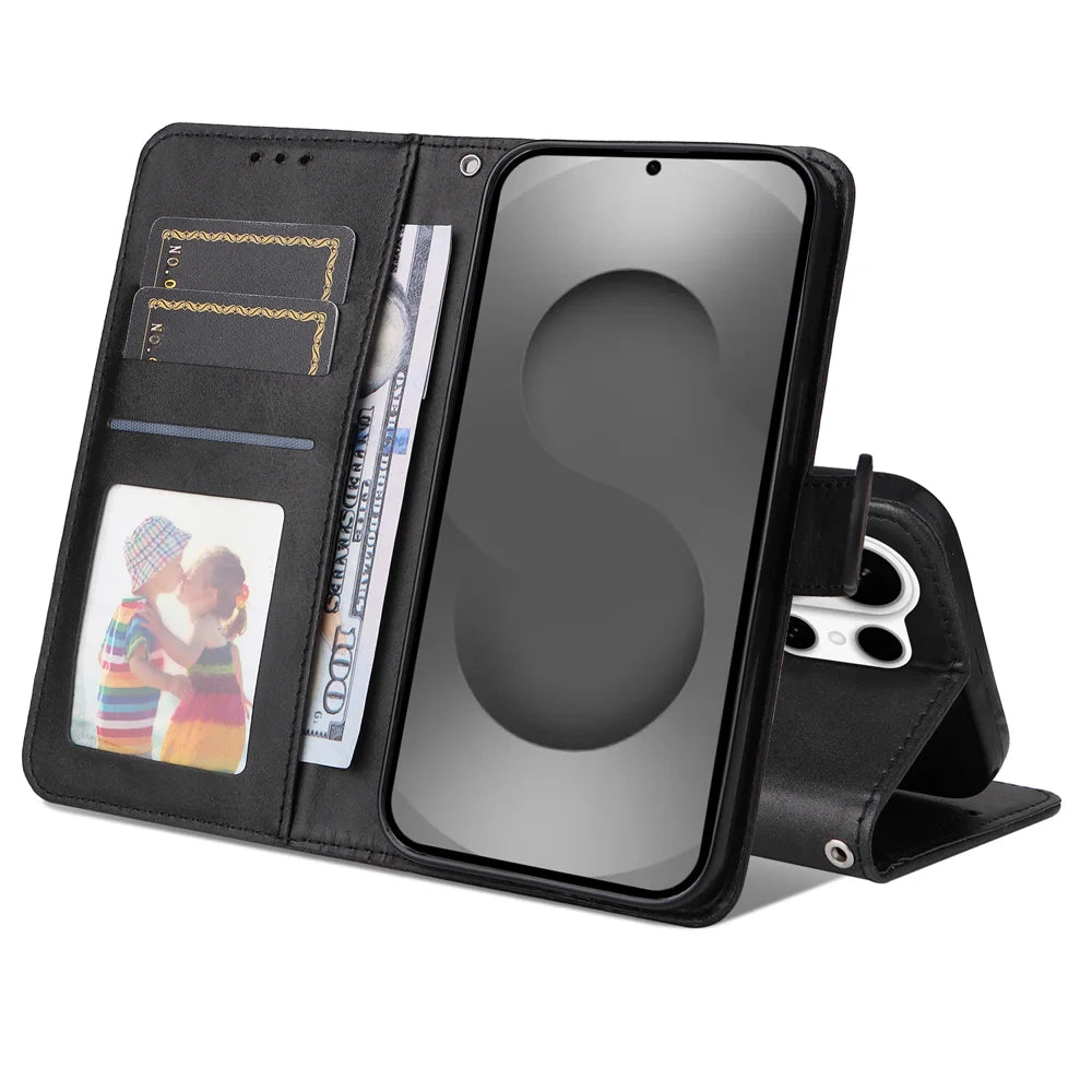 For Samsung Galaxy S26 Ultra Case Wallet PU Leather Folio Flip Phone Cover - Black - 2