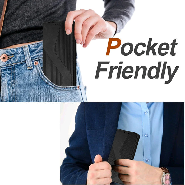 For iPhone 15 Pro Phone Cover Skin-touch Feel Leather Wallet Case with Stand - Black - 6