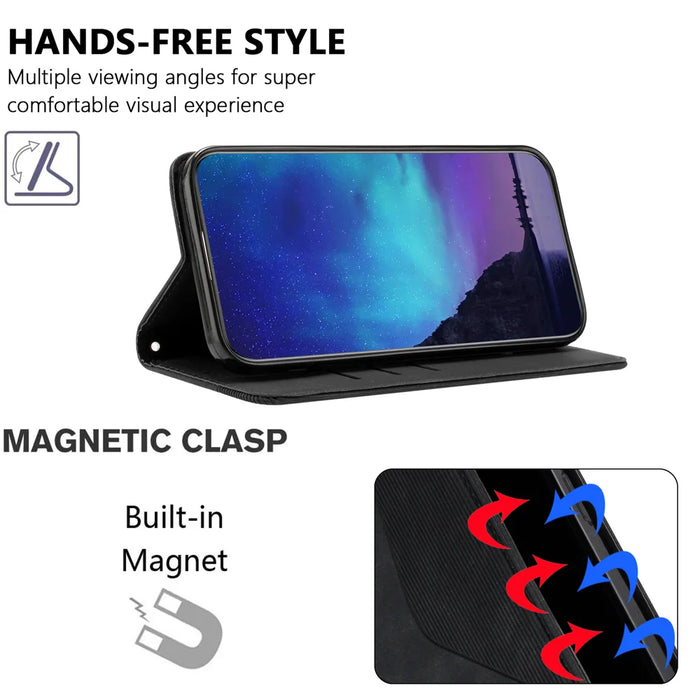 For iPhone 15 Phone Cover Skin-touch Feel Leather Wallet Case with Stand - Black - 4