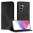 For Samsung Galaxy S24 FE Phone Cover Skin-touch Feel Leather Wallet Case with Stand - Black - 1