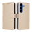 For Samsung Galaxy S26 Case RFID Blocking 3 Card Slots PU Leather Phone Cover with Wrist Strap - Creamy White - 2
