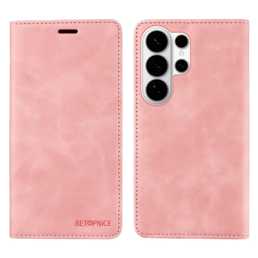 BETOPNICE For Samsung Galaxy S26 Ultra Case  Magnetic Closure RFID Blocking Wallet Stand Leather Phone Cover - Pink - 1