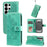 For Samsung Galaxy S26 Ultra Case Floral Pattern PU Leather Wallet Stand Phone Cover - Green - 3