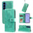 For Samsung Galaxy S26 Case Floral Pattern PU Leather Wallet Stand Phone Cover - Green - 3