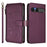 For Sony Xperia 10 VII Leather Case Butterfly Floral Imprint Zipper Wallet Stand Cover with Wrist Strap - Purple - 2