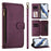 For Sony Xperia 10 VII Leather Case Butterfly Floral Imprint Zipper Wallet Stand Cover with Wrist Strap - Purple - 5