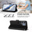 For Samsung Galaxy S26 Ultra Leather Case Wallet Stand Phone Cover with Wrist Strap - Black - 4