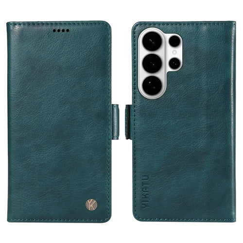 YIKATU For Samsung Galaxy S26 Ultra Case  YK-007 Litchi Texture PU Leather Wallet Phone Cover - Blue - 1