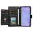 For Samsung Galaxy S26 Case with Multi-Card Holder and Strap PU Leather Phone Cover Stand - Black - 2