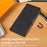 For Samsung Galaxy S26 Ultra Wallet Case Leather Phone Cover Stand with Curved Line Design -  Black - 5