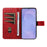 For Samsung Galaxy S26 Leather Case Geometric Line Design Wallet Phone Cover with Wrist Strap - Red - 2