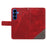 For Samsung Galaxy S26 Leather Case Geometric Line Design Wallet Phone Cover with Wrist Strap - Red - 3