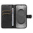 For Samsung Galaxy S26 Ultra Leather Wallet Case with Strap Solid Color Phone Stand Cover - Black - 2