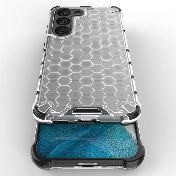 Phone Case for Samsung Galaxy S23 Shockproof Case Honeycomb Textured TPU + PC Phone Cover - Grey - 4