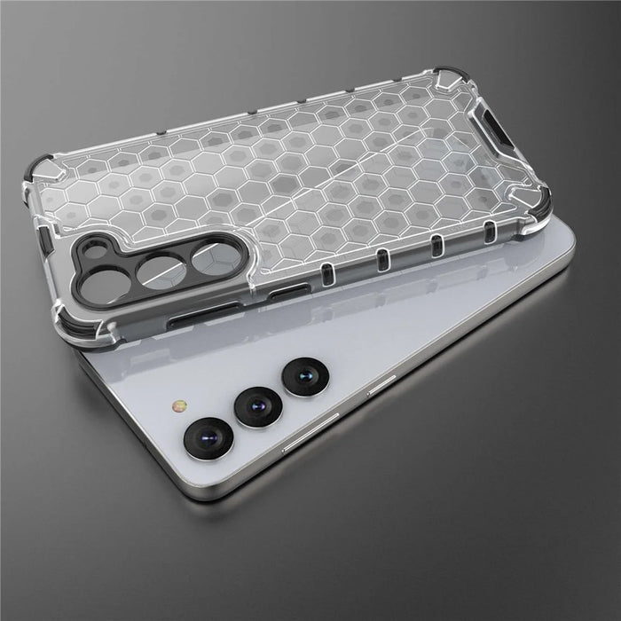 Phone Case for Samsung Galaxy S23 Shockproof Case Honeycomb Textured TPU + PC Phone Cover - Grey - 7