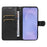 For Samsung Galaxy S26 Leather Wallet Case with Strap Solid Color Phone Stand Cover - Black - 2