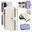 For Samsung Galaxy S26 Wallet Case with Straps, Rhombus Leather Stand Phone Cover - White - 1