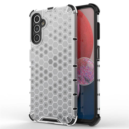 Shockproof Case for Samsung Galaxy A14 5G / A14 4G Slim Phone Case Honeycomb Textured TPU + PC Phone Cover - Grey - 1