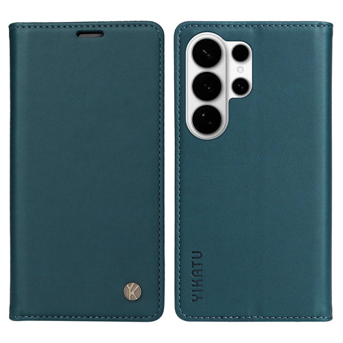 YIKATU For Samsung Galaxy S26 Ultra Phone Cases  Magnetic Closure PU Leather Mobile Cover - Green - 1