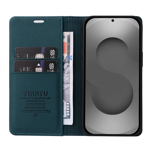 YIKATU For Samsung Galaxy S26 Ultra Phone Cases  Magnetic Closure PU Leather Mobile Cover - Green - 2