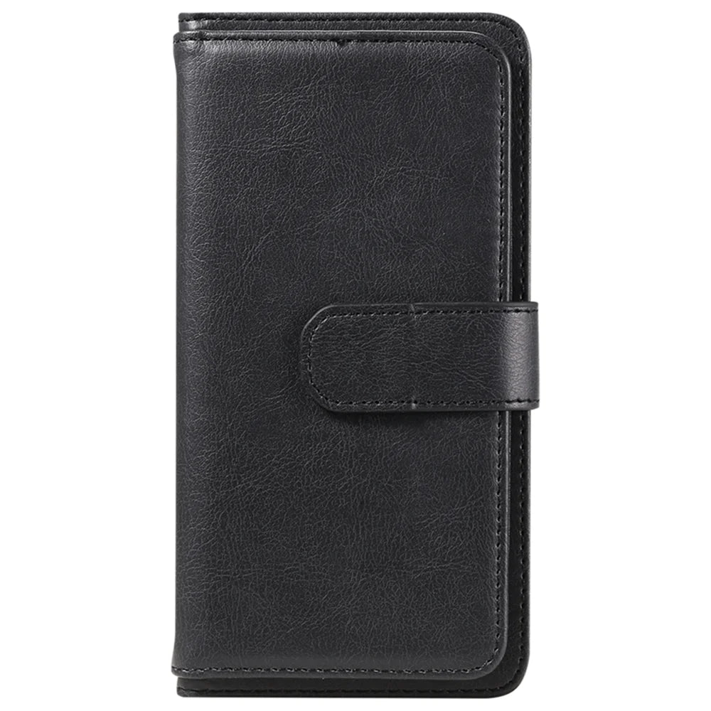 For Samsung Galaxy S26 Ultra Leather Case with 10 Card Holder Phone Cover Stand - Black - 7