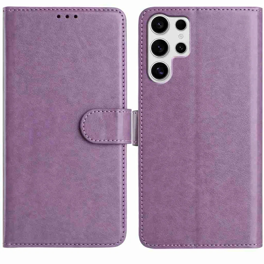 For Samsung Galaxy S24 Ultra Wallet Phone Case Stand PU Leather Folio Flip Cover with 8 Card Slot - Purple - 4