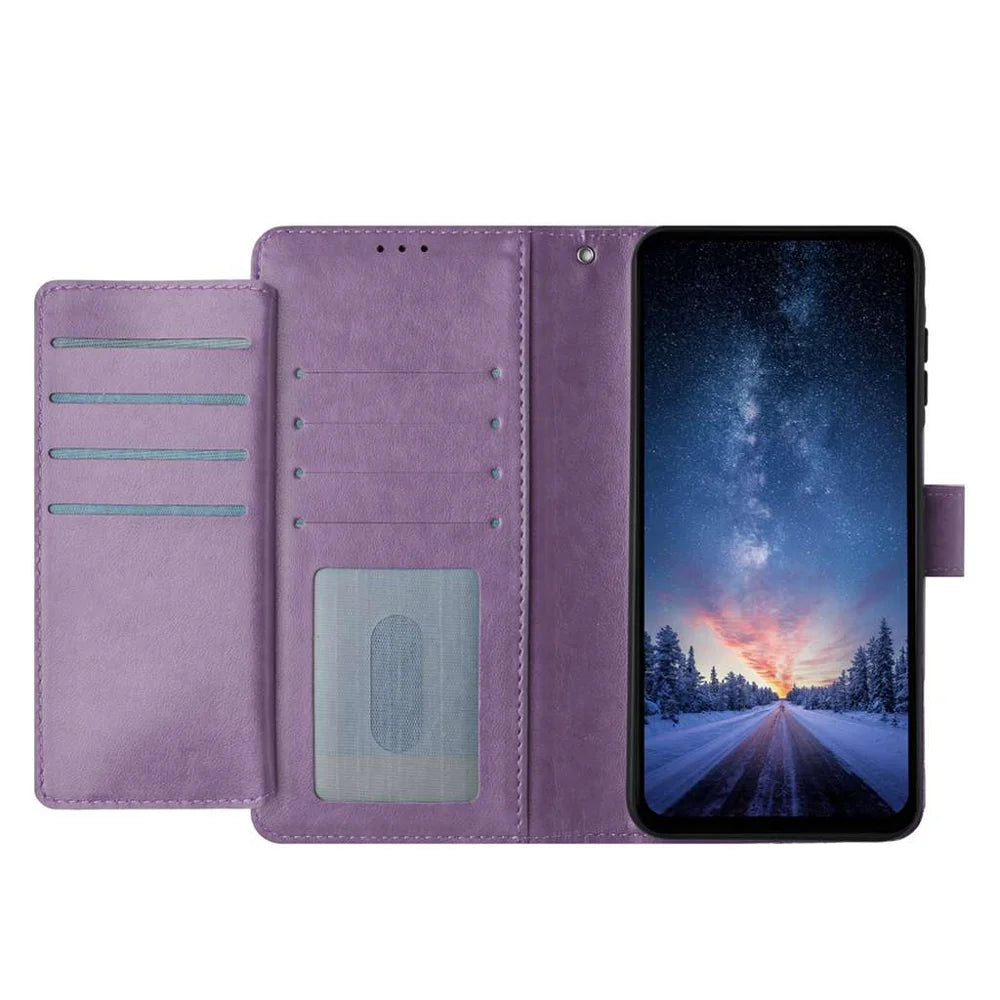 For Google Pixel 9 Wallet Phone Case Stand PU Leather Folio Flip Cover with 8 Card Slot - Purple - 4