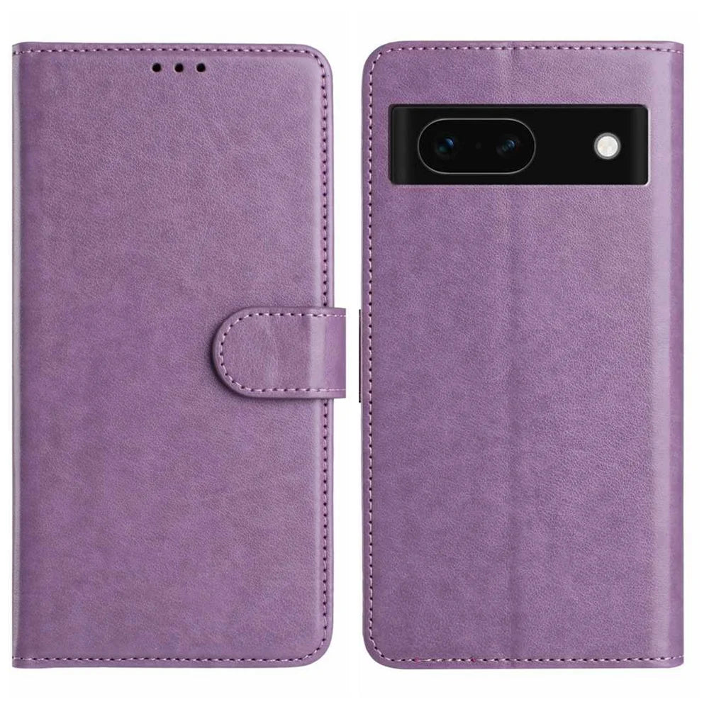 For Google Pixel 8a Wallet Phone Case Stand PU Leather Folio Flip Cover with 8 Card Slot - Purple - 1