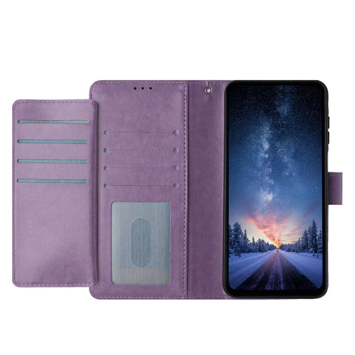 For Google Pixel 8a Wallet Phone Case Stand PU Leather Folio Flip Cover with 8 Card Slot - Purple - 4