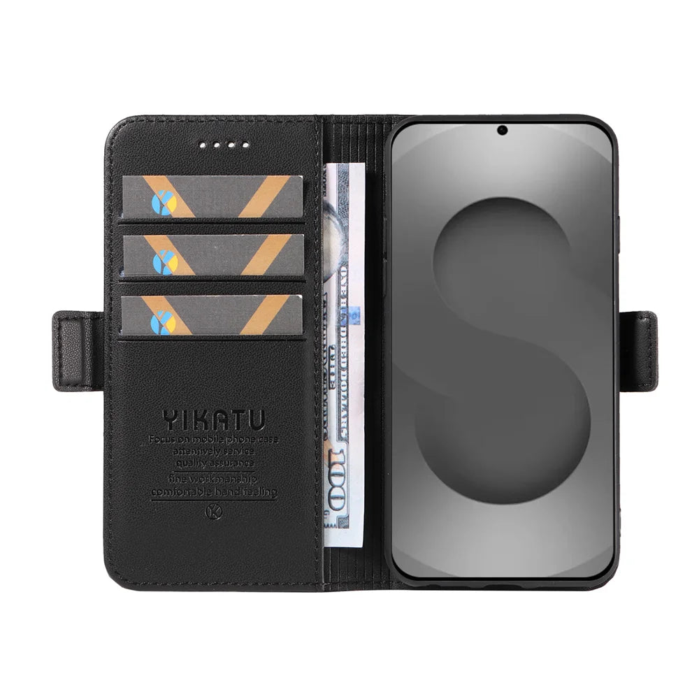 YIKATU For Samsung Galaxy S26 Ultra Wallet Phone Case  YK-003 Leather Stand Cover -  Black - 2
