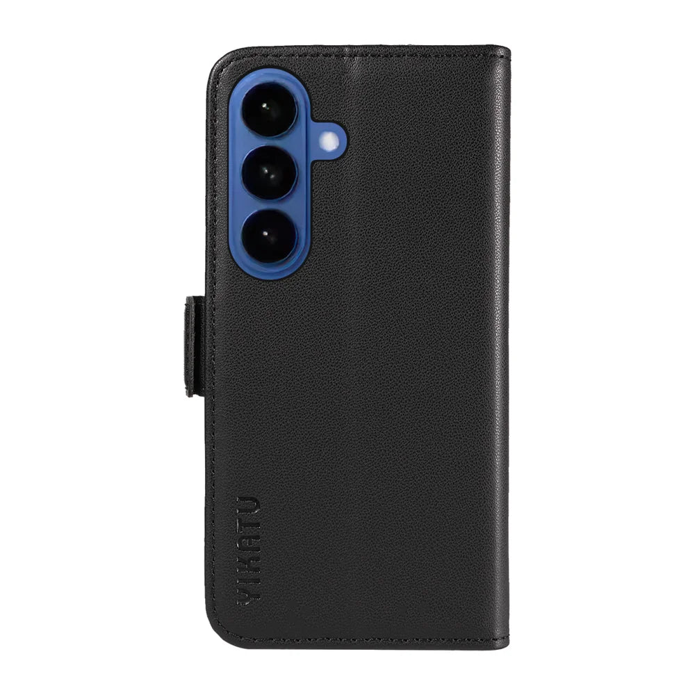 YIKATU For Samsung Galaxy S26 Wallet Phone Case  YK-003 Leather Stand Cover -  Black - 6