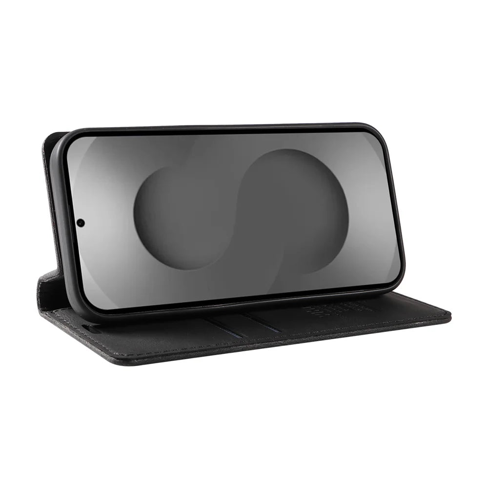 YIKATU For Samsung Galaxy S26 Ultra Leather Cover  YK-004 Skin-Touch Wallet Phone Cases - Black - 6