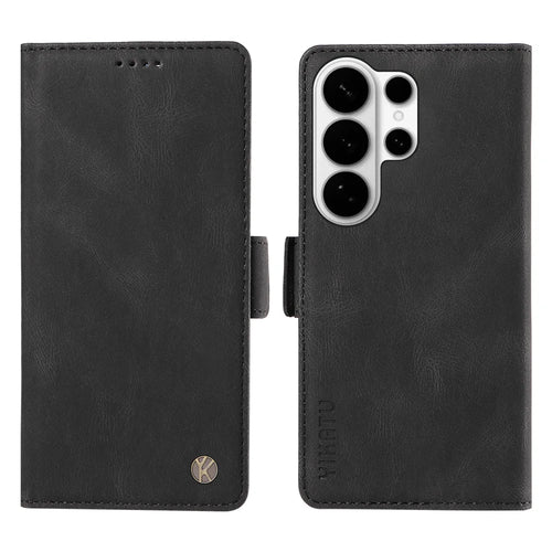 YIKATU For Samsung Galaxy S26 Ultra Leather Case  YK-005 Skin-touch Feeling Wallet Phone Cover - Black - 1