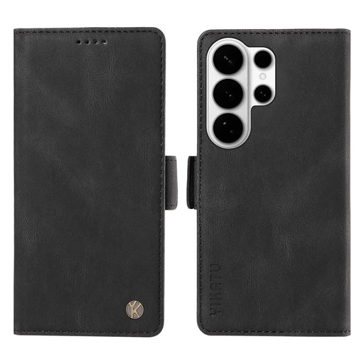 YIKATU For Samsung Galaxy S26 Ultra Leather Case  YK-005 Skin-touch Feeling Wallet Phone Cover - Black - 1