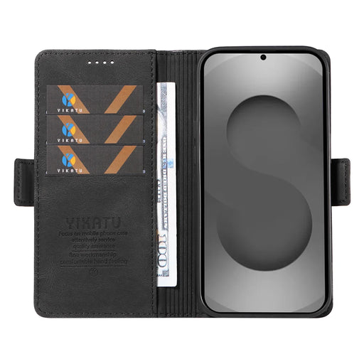 YIKATU For Samsung Galaxy S26 Ultra Leather Case  YK-005 Skin-touch Feeling Wallet Phone Cover - Black - 2